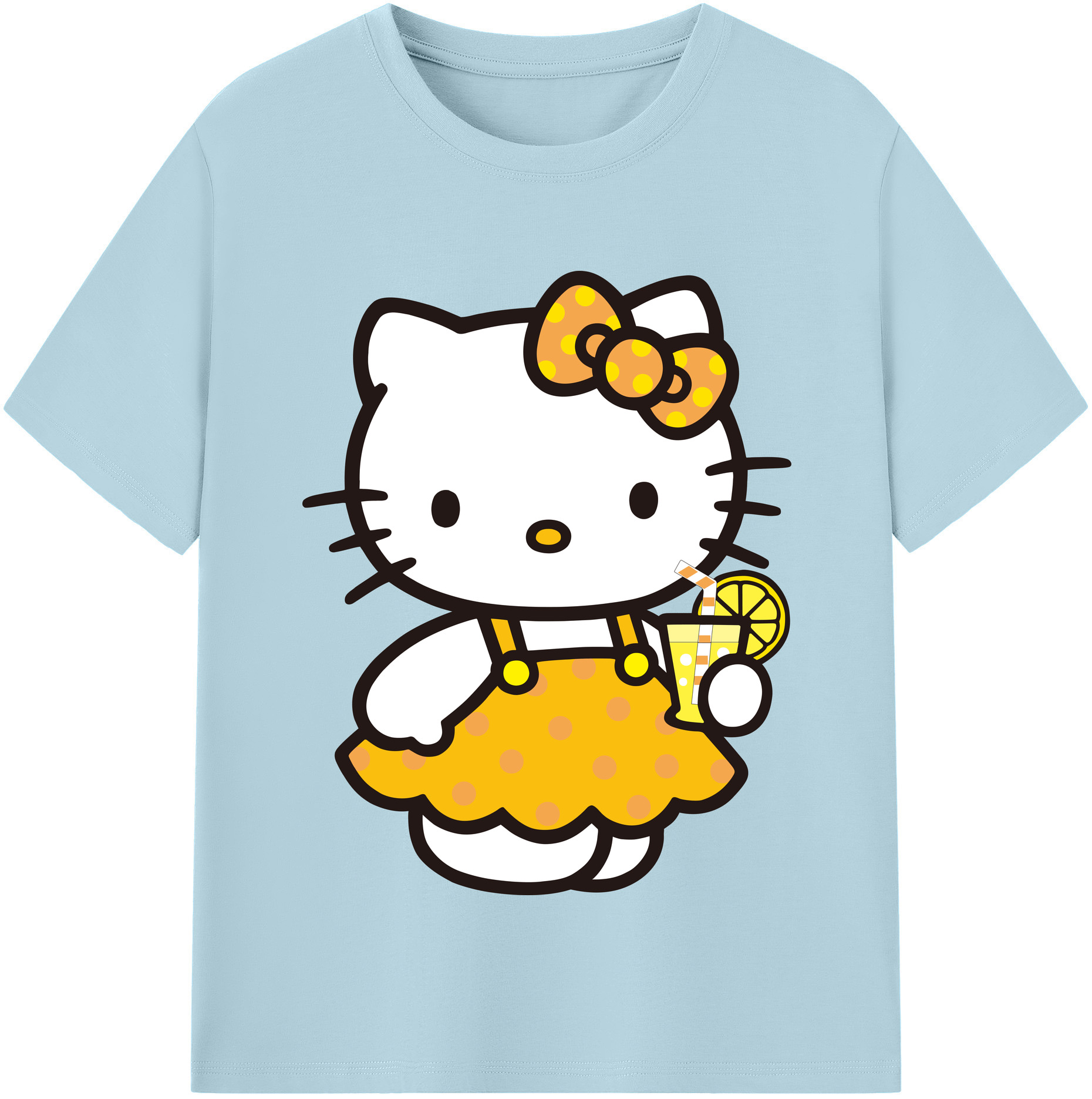 （画像用） Hello Kitty ハローキティ 綿100％半袖Tシャツ（フロントプリント）